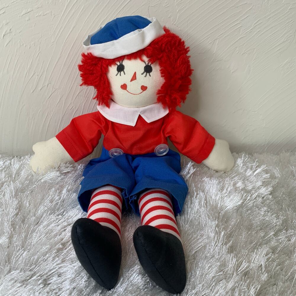 Handmade Raggedy Andy Blue White Red Classic Vintage 15" top of head to toe